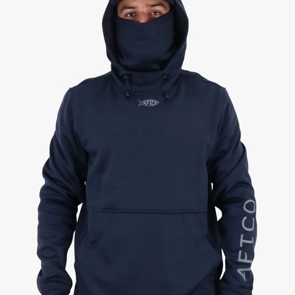 AFTCO Navy Reaper Sweatshirt with Face Cover - Men’s Small